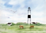 Postkarte DIN-A6 Leuchtturm Langer Christian Sylt12